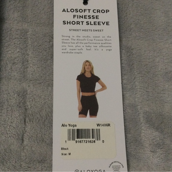 Alo Alosoft Crop Finesse Short Sleeve Size M - Picture 3 of 9